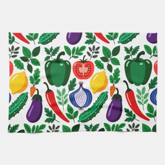 Linge De Cuisine Motif de légume (Horizontal)