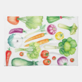 Linge De Cuisine Motif de légumes d'aquarelle monogrammé (Horizontal)