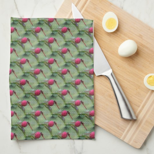 Linge De Cuisine Motif de libellule rouge (Quart Plié)