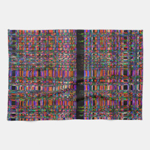 Linge De Cuisine motif de lignes de néon brillant Abstrait
