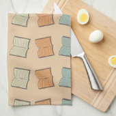 Linge De Cuisine Motif de livre (Quart Plié)