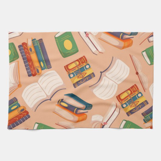 Linge De Cuisine Motif de livre (Horizontal)