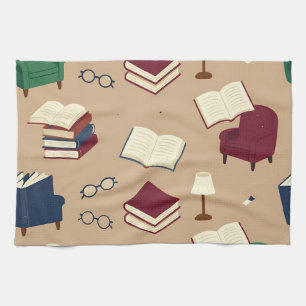 Linge De Cuisine Motif de livres de coin de lecture cosy