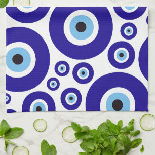 Linge De Cuisine Motif de l'œil maléfique, Œil grec, Œil turc, Naza