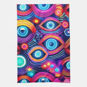 Linge De Cuisine Motif de l'oeil psychédélique coloré
