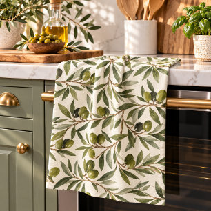 Linge De Cuisine Motif de l'oliveraie méditerranéenne toscane