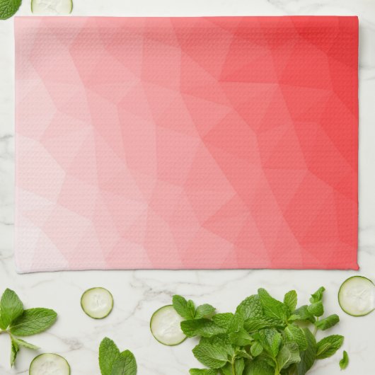 Linge De Cuisine Motif de maillage géométrique dégradé rouge (Plié)