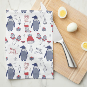 Linge De Cuisine Motif de manchons et chapeaux pour pingouins de No