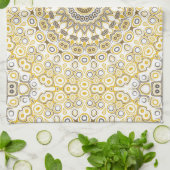 Linge De Cuisine Motif de mandala jaune doré (Plié)