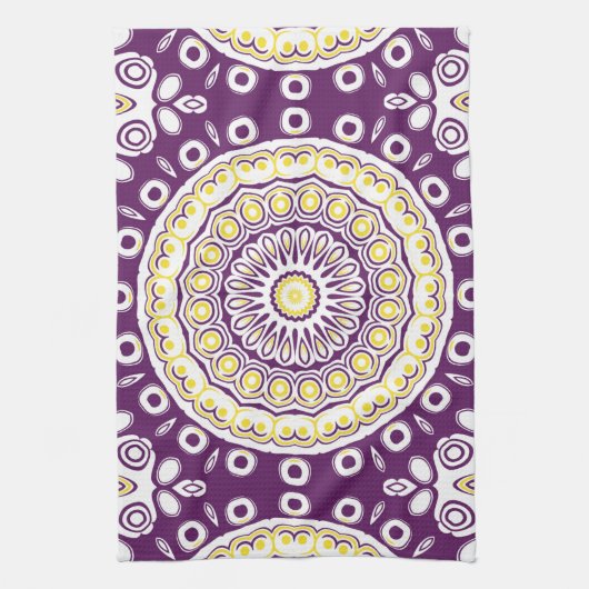 Linge De Cuisine Motif de mandala violet et or (Vertical)