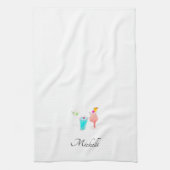 Linge De Cuisine Motif de Margarita au cocktail d'aquarelle   Nom (Vertical)