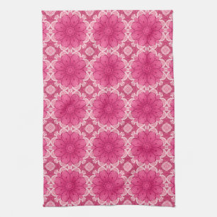 Linge De Cuisine Motif de marguerite géométrique en corail et rose 