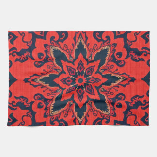Linge De Cuisine Motif de médaillon persan orné rouge bleu de luxe