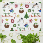 Linge De Cuisine Motif de mélange d'illustrations de Noël (Plié)
