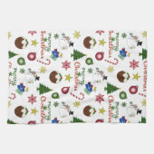 Linge De Cuisine Motif de mélange d'illustrations de Noël (Horizontal)
