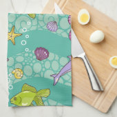 Linge De Cuisine Motif de mer d'été (Quart Plié)