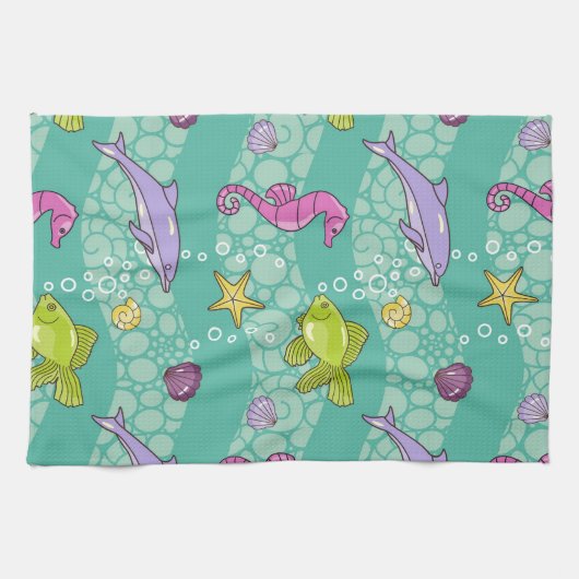 Linge De Cuisine Motif de mer d'été (Horizontal)