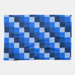 Linge De Cuisine Motif de mosaïque géométrique bleue