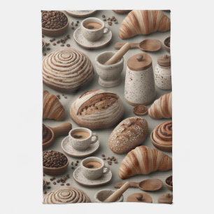 Linge De Cuisine Motif de nature morte de boulangerie artisanale av