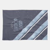 Linge De Cuisine Motif de Noël bleu/blanc ID862 (Horizontal)