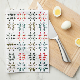 Linge De Cuisine Motif de Noël chic au Poinsettia coloré