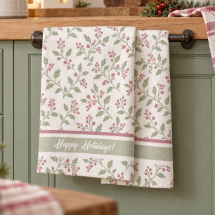 Linge De Cuisine Motif de Noël Cran Ivory de Vine & Berry ID1337