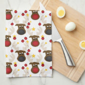 Linge De Cuisine Motif de Noël de mignonne Reindeer (Quart Plié)