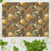 Linge De Cuisine Motif de Noël Earth Tones #29 ID1009 (Plié)