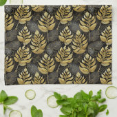 Linge De Cuisine Motif de Noël en or noir #29 ID1009 (Plié)