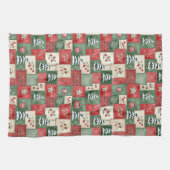 Linge De Cuisine Motif de Noël en patchwork de campagne (Horizontal)