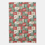Linge De Cuisine Motif de Noël en patchwork de campagne (Vertical)