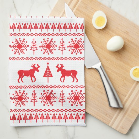 Linge De Cuisine Motif de Noël Festif (Quart Plié)