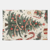Linge De Cuisine Motif de Noël floral Poinsettia (4) (Horizontal)