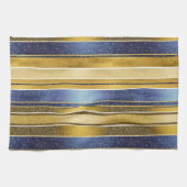 Linge De Cuisine Motif de Noël Gold bleu#27 ID1009 (Horizontal)