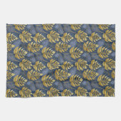 Linge De Cuisine Motif de Noël Gold bleu#29 ID1009 (Horizontal)