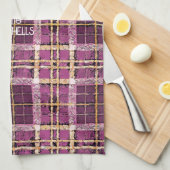 Linge De Cuisine Motif de Noël Magenta Gold n° 7 ID1009 (Quart Plié)