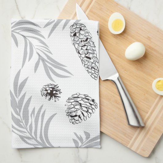 Linge De Cuisine Motif de Noël, Pine Snow 7 (Quart Plié)