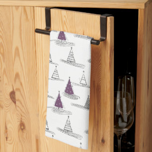 Linge De Cuisine Motif de Noël pourpre n° 5 ID1009