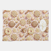 Linge De Cuisine Motif de Noël rose or #12 ID1009 (Horizontal)