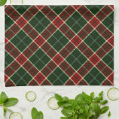 Linge De Cuisine Motif de Noël rouge, crème et vert (Plié)