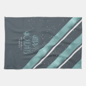 Linge De Cuisine Motif de Noël Turquoise/blanc ID862 (Horizontal)