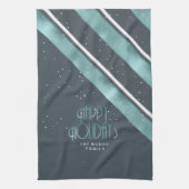 Linge De Cuisine Motif de Noël Turquoise/blanc ID862 (Vertical)