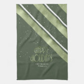 Linge De Cuisine Motif de Noël Vert/Blanc ID862 (Vertical)