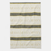 Linge De Cuisine Motif de Noël Vert Or #35 ID1009 (Vertical)