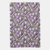 Linge De Cuisine Motif de Noël vert violet #12 ID1009 (Vertical)