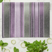 Linge De Cuisine Motif de Noël vert violet #27 ID1009 (Plié)