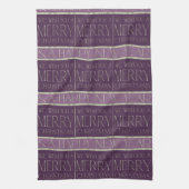 Linge De Cuisine Motif de Noël Violet Vert #35b ID1009 (Vertical)
