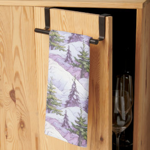 Linge De Cuisine Motif de Noël Violet Vert #4 ID1009