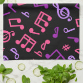 Linge De Cuisine Motif de notes musicales (Plié)