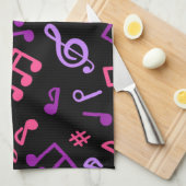 Linge De Cuisine Motif de notes musicales (Quart Plié)